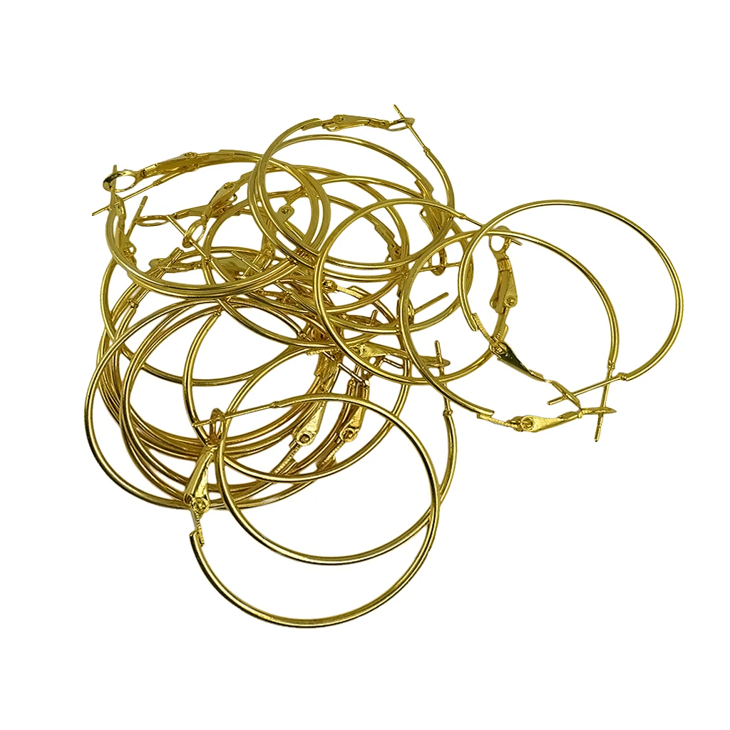 40 Pieces Fashion Women Copper Round Big Large Hoop Huggie Loop Earrings