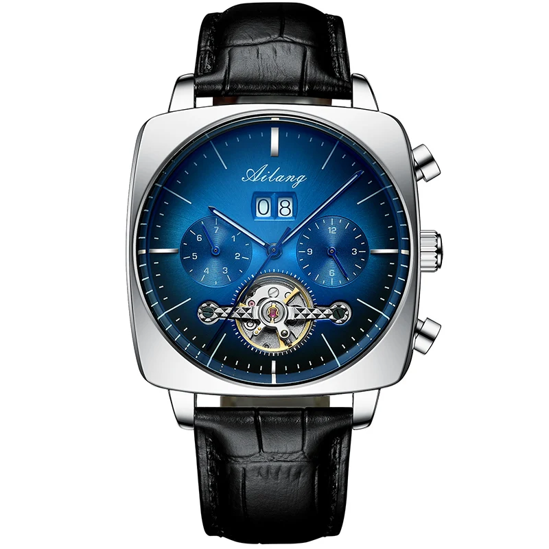 AILANG Famous Brand New Square Large Dial Mechanical Watches Luxury Leather Strap Waterproof Automatic Tourbillon Watch For Men_voghion.com