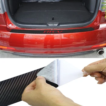 

Car Trunk After Guard Carbon fiber PU leather Protector Car Stickers FOR Honda HRV HR-V 2019 Car-Styling Exterior Accessories