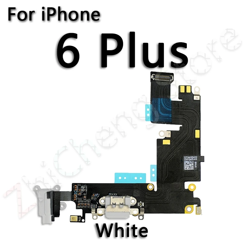 Снизу USB зарядное устройство микрофон порт док-станция зарядки гибкий кабель для iPhone 6 6s плюс 5 5S SE док-станция Разъем Flex запасные порты - Цвет: 6 Plus White