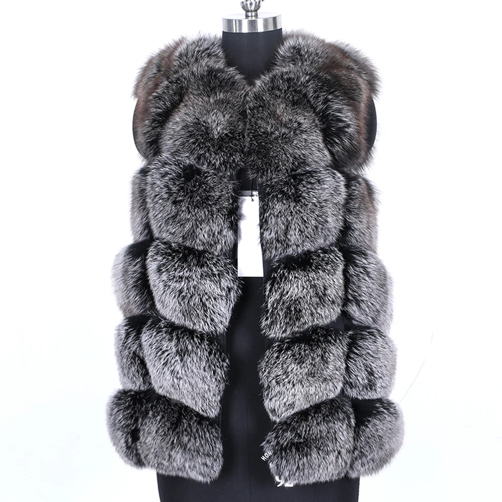 

7XL Natural Real Fox Fur Vest Waistcoat Short Sleeveless Vest Woman Winter Warm Natural Fur Vest Real Fur Jacket Fox Fur Coats