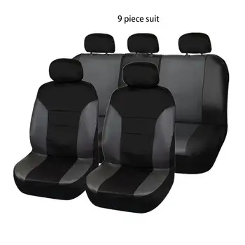 

Pu Leather Car Seat Cover Artificial Leather Four Seasons Black Universal Cushion 5-Seater Car Universal