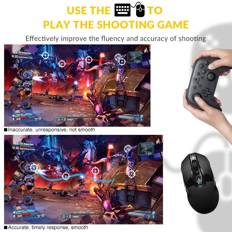  Data Frog PUBG Mobile Wireled Gaming Keyboard Mouse Converter For PS4 Xbox one Nintendo Switch Cons