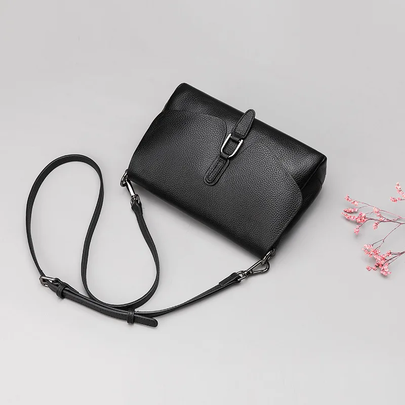 

Leather women's bag 2019 new fashion Single Shoulder Messenger Bag head layer leather soft leather small bag 0411