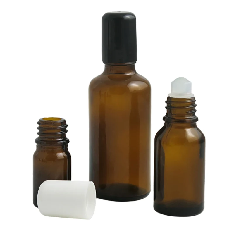 

5ml 10ml 15ml 20ml 30ml 50ml 100ml Amber Glass Roll on perfume Bottle 1/6OZ 1/3OZ 1/2OZ 1OZ Brown Glass Roller Ball Containers