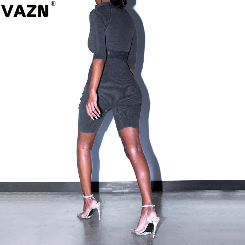 VAZN, Новинка лета, серый женский комбинезон с v-образным вырезом, короткий рукав, короткие штаны, сексуальный клубный комбинезон