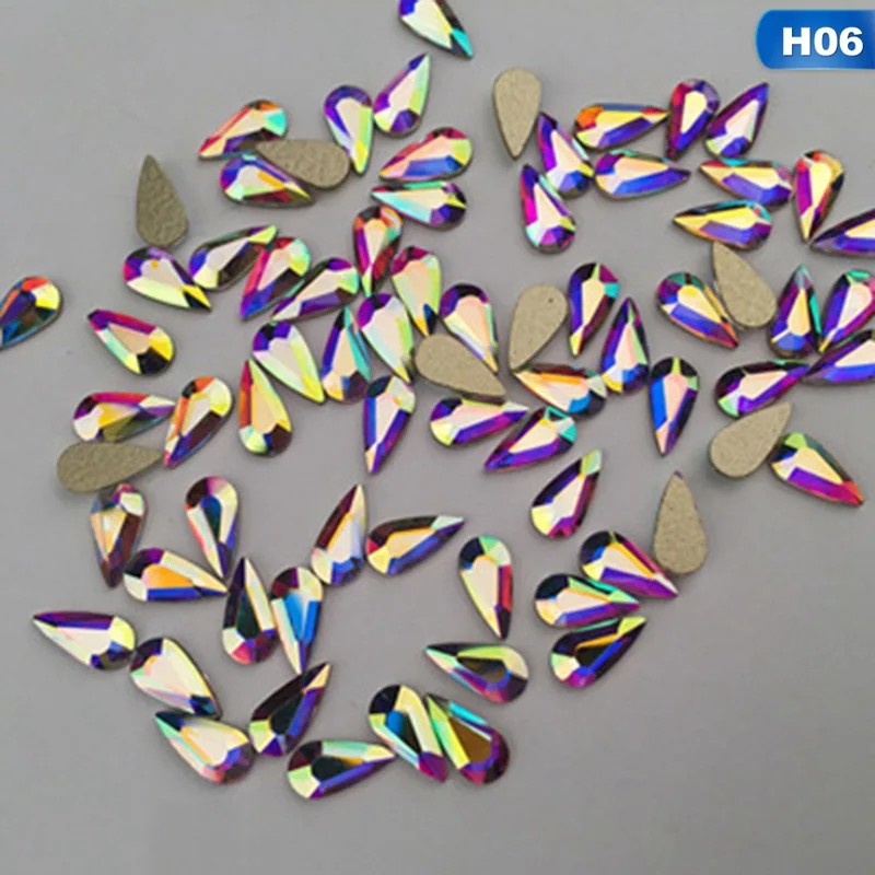 10 шт./компл. БЕЛЫЙ АВ Нейл с лошадью из стразов глаз/Waterdrop/с украшением в виде кристаллов для УФ гель лак для ногтей стразами DIY 3d дизайн ногтей искусство украшения - Цвет: H06