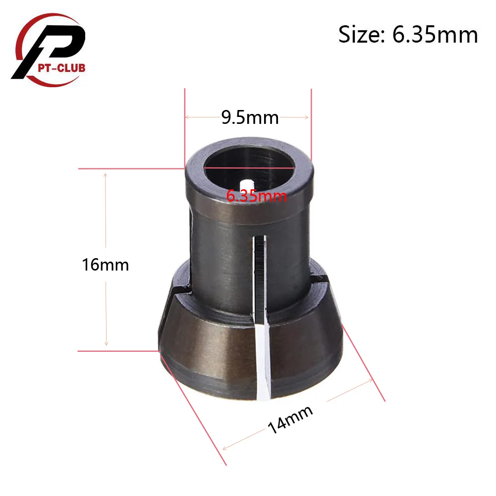 High Precision Adapter Collet 8mm 6.35mm 6mm Collet Chuck Engraving Trimming Machine Router Milling Cutter Accessories