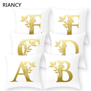 

Simple Plants English Letter Alphabet Cushion Cover Polyester Throw Pillowcase 45*45 Sofa Home Decorative Pillow Covers 40873