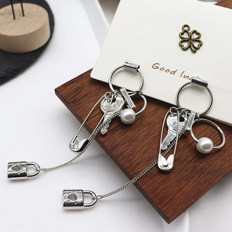 1/3 Pair Punk Alloy Pearl Tassels Pin Drop Dangle Earrings Ear Studs Statement Fashion Jewelry