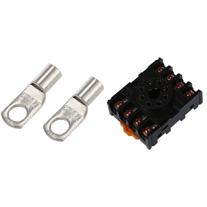 New 8 Round Pin 8-Pin PF083A Relay Base Socket with 10 Copper Tube Lug Battery Starter Cable Welding Crimp Terminal Ring | Обустройство