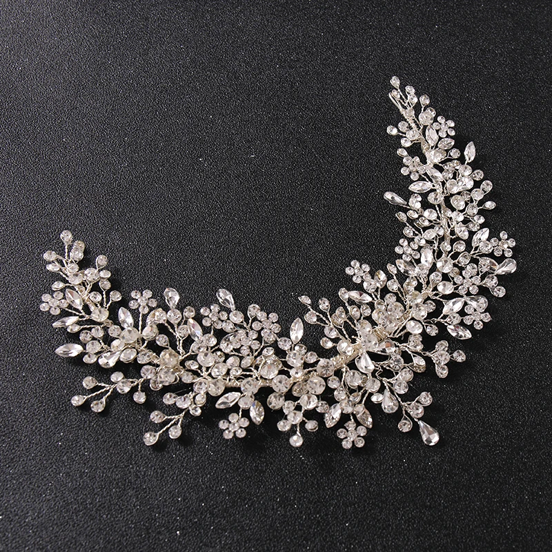 Wedding Hair Vine Bridal Accessories Crystal Pearl Headband Long Chain Headpiece Women's Hair Accessories Decoration