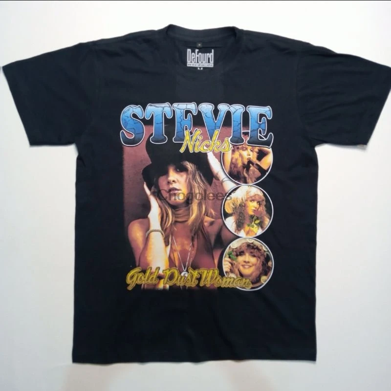 Stevie Nicks Золотая Пылезащитная женщина рэп TeeMusik | Мужская одежда