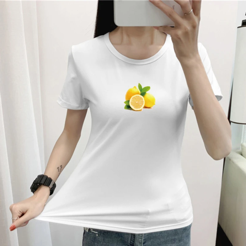 Women Lemon T Shirt Summer Cute Fruit Graphic Print T Shirts Korean ...