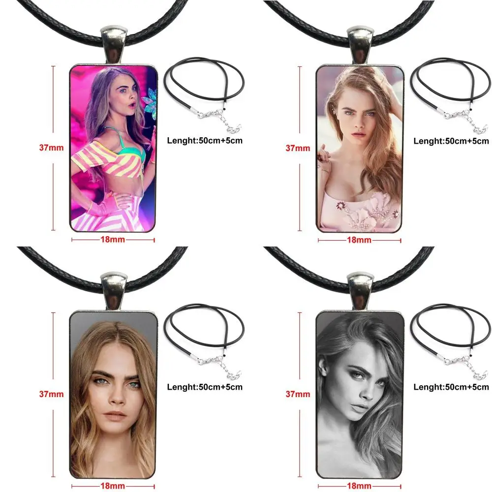 For Girls Gift Kendall Jenner Cara Delevingne Fashion Glass Cabochon Pendant Rectangle Necklace Choker Necklace Jewelry Pendant Necklaces Aliexpress