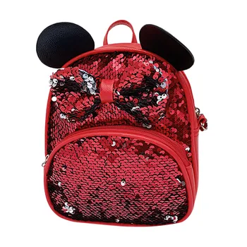 

MAIOUMY Student Backpack Cartoon Sequin Bow PU Student Girls Cartoon Sequin Bow Crossbody Bag Satchel Travel School Backpack