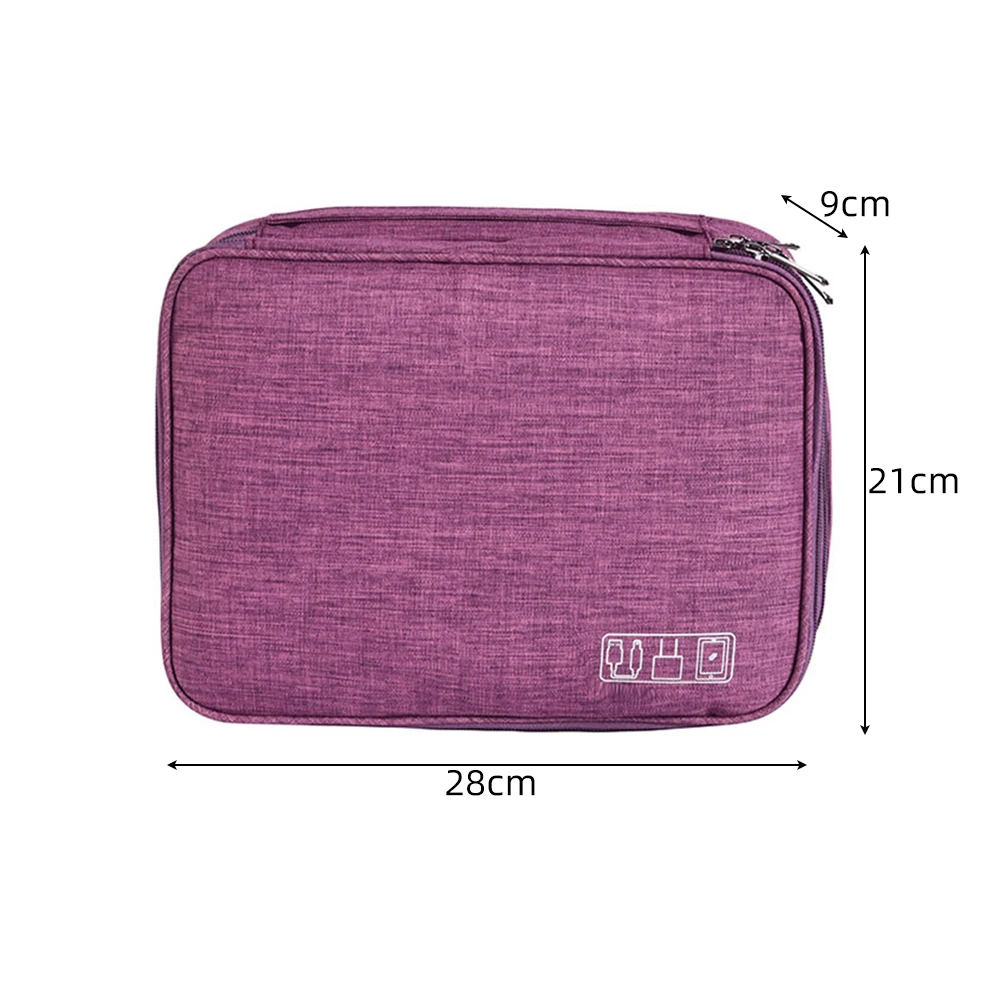 Purple Водонепроницаемые цифровые сумки для путешествий, USB кабель, сумка, жесткий диск, провода, чехол, внешний аккумулятор, мобильный телефон, организация, сумка, аксессуары - Цвет: Purple