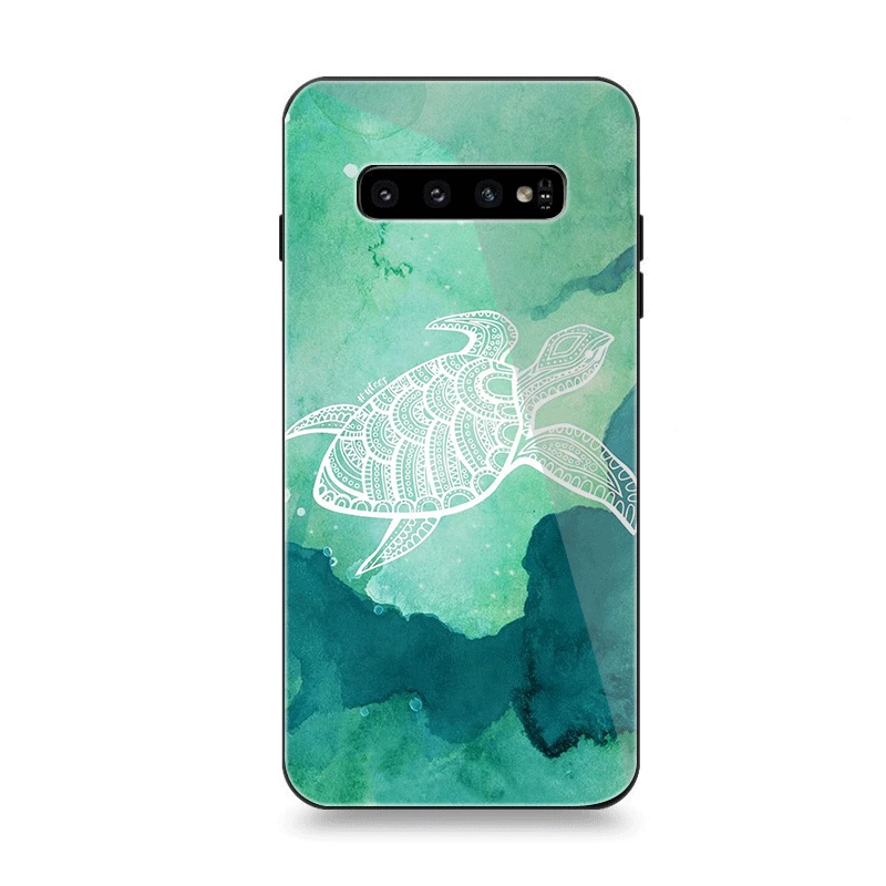 Мобильный чехол для телефона Стекло для samsung A10 A20 A30 A40 A50 A60 A70 S7 край S8 Plus Note 8 9 S10 крышка морская черепаха цвета морской волны