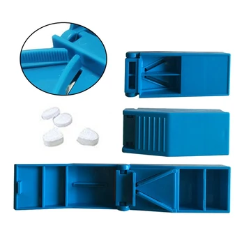 

Folding pill case Metal pill cutter Medicine Organizer Portable Pill Box Storage Container Holder Tablet Cutter Splitter