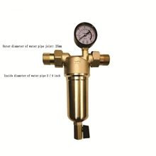  Pre-filter Water Filter Purifier System 0.5/0.75/1inch Pure Brass Body Stainless Steel Mesh Prefiltro with Gauge Free Shipping 