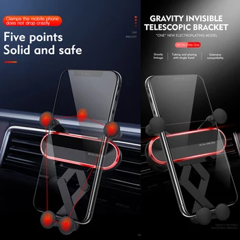 

Gravity Car Holder For Phone in Car Air Vent Clip Mount No Magnetic Mobile Phone Holder GPS Stand For iPhone 11 Pro Samsung