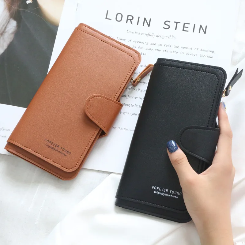 2021 Wallet Women Leather Luxury Card Holder Clutch Casual Women Wallets Zipper Pocket Hasp Ladies Wallet Money Bag Female Purse
