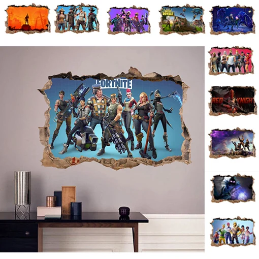 3D наклейки на стену из ПВХ фигурка игры Fortnites рамку с татуировкой художественное