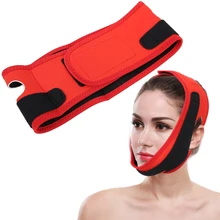Red Adjustable Breathable Face Tightening Lifting Belt Elastic Face Shaping Slimming Bandage Fit Face Shape And Aweat Absorption