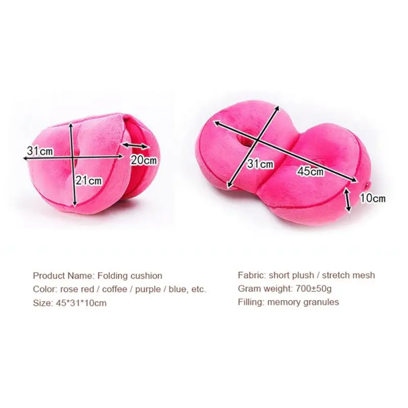 Multifunctional Seat Cushion Filling Memory Foam Double O-shaped Hollow Design Seat Cushion For Hip Lift Sciatica Pain Relief