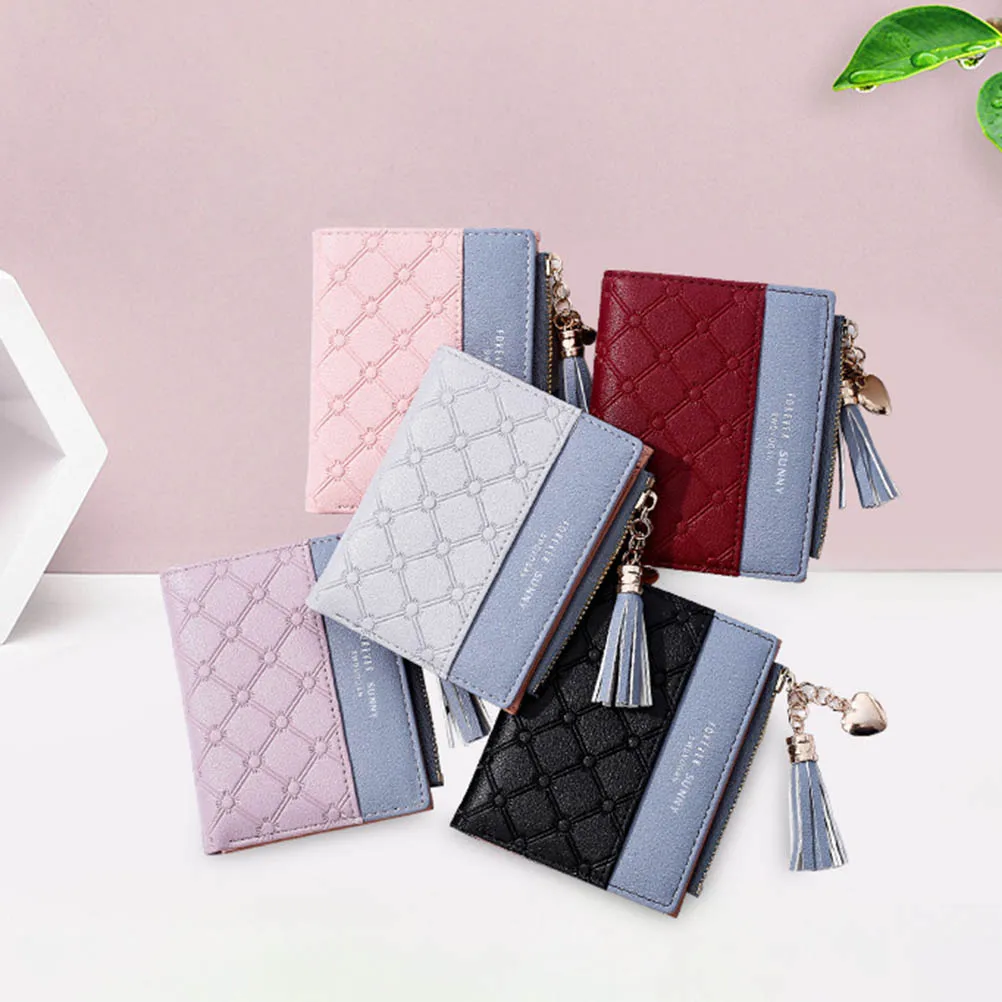 Tassel Women Wallet Small Leather Wallets Zipper Purses Bifold Slim Coin Purse ID Card Holder Female Purse Clutch