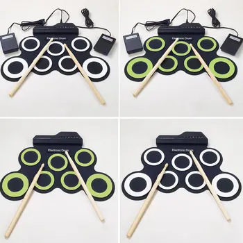 

Electronic Drum Portable Silicon Roll Up USB Foldable Silicone W/Stick Gift