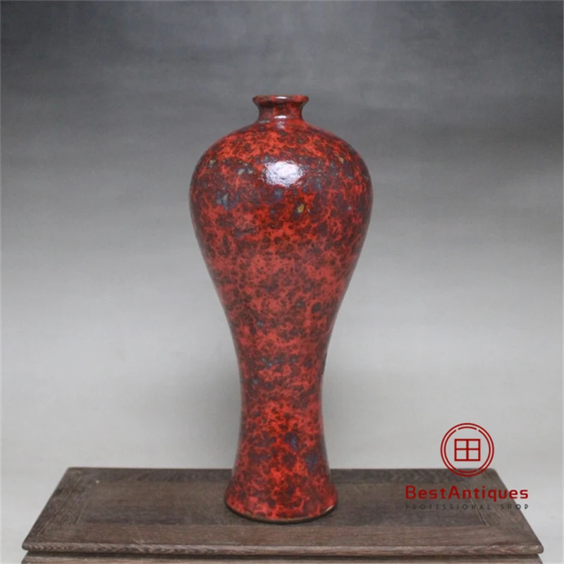 

Qing Kiln Change Flower Glazed Plum Bottle Flower Vase Antique Vase Decoration Porcelain Collection Home Decor Retro Ornaments