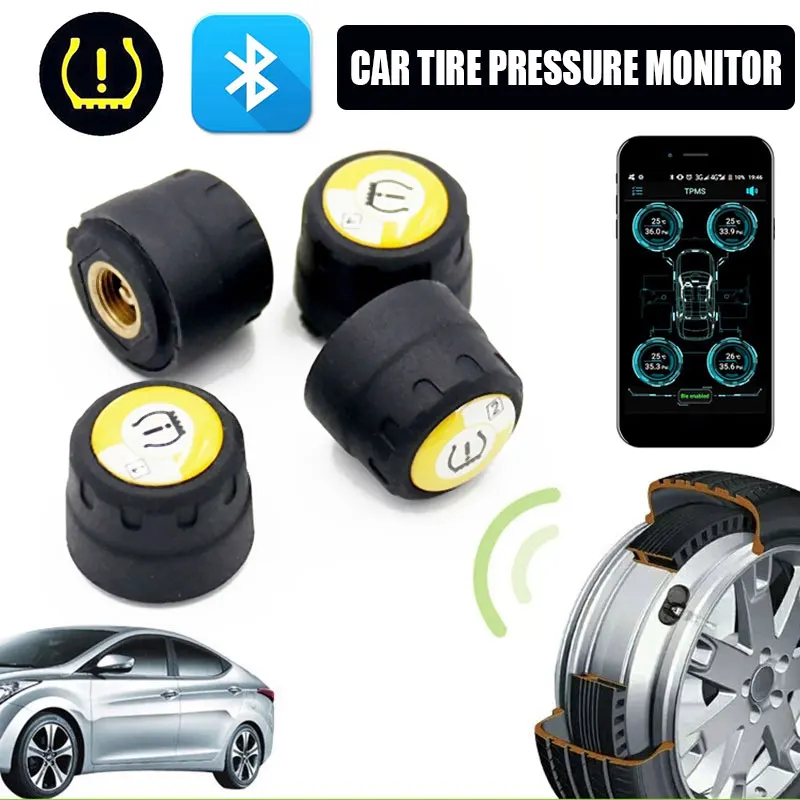 Bluetooth детектор давления в шинах с 4 Датчики TPMS стабильный автомобильный мобильный телефон приложение обнаружения