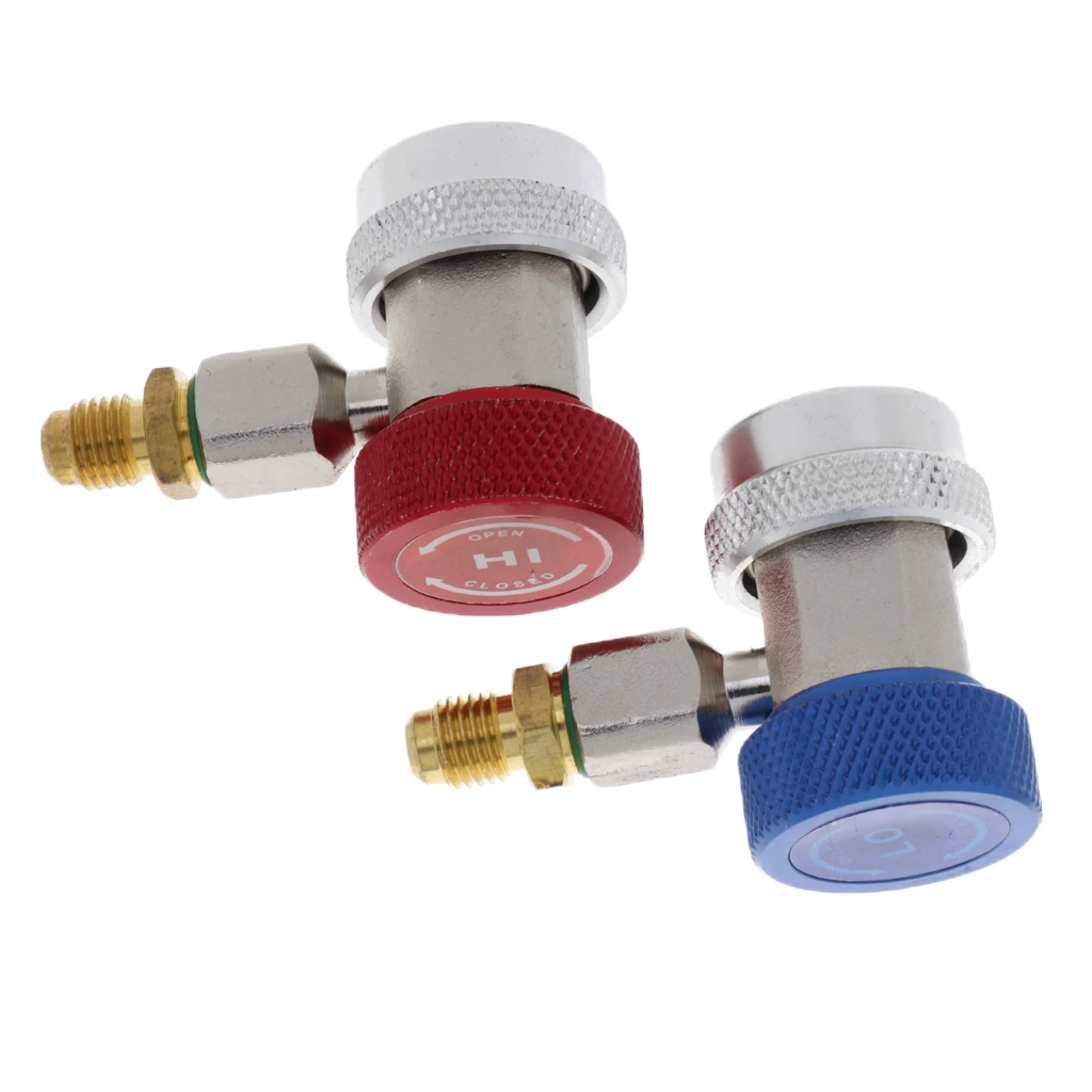 2Pcs R134a Air-Condition Extractor A/C Manifold Gauge Low/High 1/4
