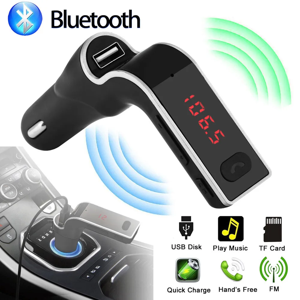 FM передатчик Bluetooth гарнитура ЖК MP3 плеер Радио адаптер комплект зарядное