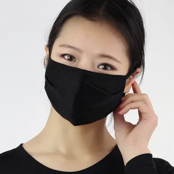 

2pc Silk Sunscreen Mouth Mask Summer Thin Face Masks Protective Mask Solid Color Mask Dust Proof Breathable Masks