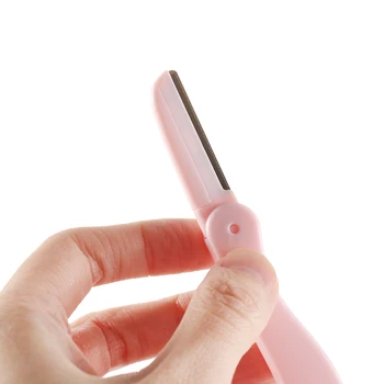 

2 in 1 Eyebrow Trimmer Comb Entrained Slant Tip Hair Removal Eye Face Shaver Razors Folding Professional Beauty Makeup Tools
