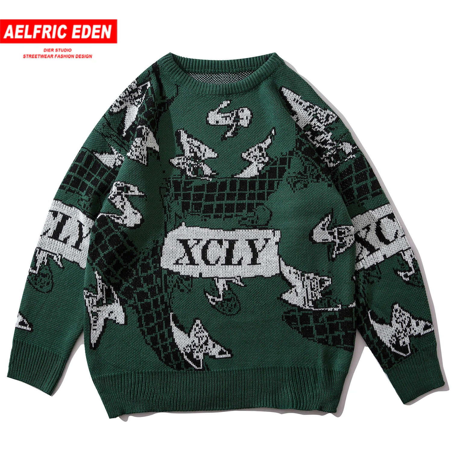 

Aelfric Eden Hip Hop Knitted Mens Sweaters 2019 Autumn Winter Harajuku Fashion Male Pullovers Casual Streetwear Oversized Tops