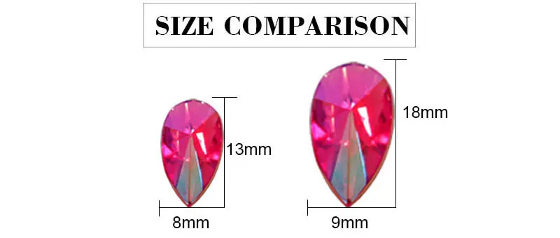 Teardrop Acrylic стразы Nail Art Rhinestone Crystal AB Non Hotfix Rhinestone Droplet Flatback Acryl Nail Art Decorations B2965