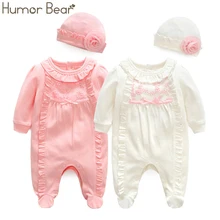 Humor Bear/одежда принцессы для маленьких девочек; костюм для девочек; кружевной комбинезон+ шапки; комплекты одежды для малышей; Детский комбинезон; подарки; Детский костюм
