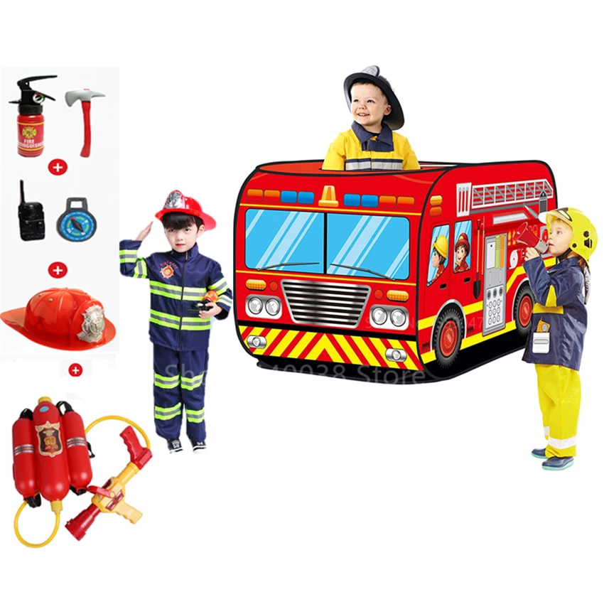 Disfraz de Halloween para uniforme de bombero, camión de bomberos, coche, conjunto de pistola de agua, ropa trabajo Sam de bombero, disfraces de actuación| | - AliExpress