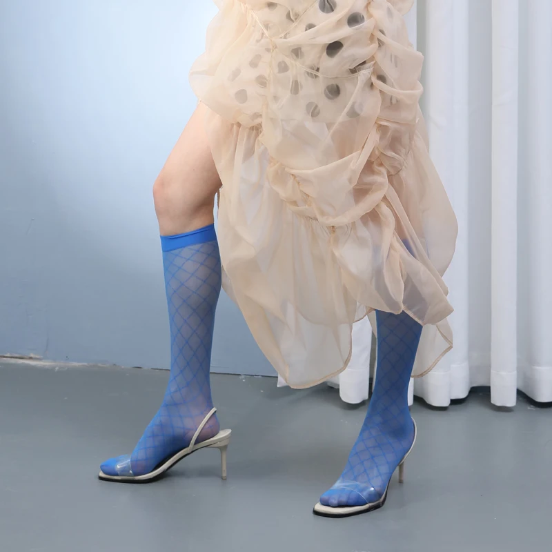 [EAM] Women Drawstring Irregular Dot Pleated Dress