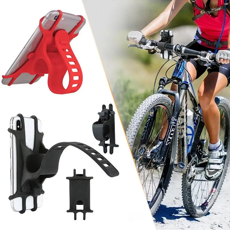 

Bicycle Mount Phone Holders Elastic Baby Carriage Handlebar Racks MTB Bike 4 To 6 Inch GPS Bracket