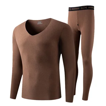 

Men Winter Fashion Thermal V Neck Traceless Underwear Long Johns Sets Warm Double Napping Comfortable Quality Cationic Fabric