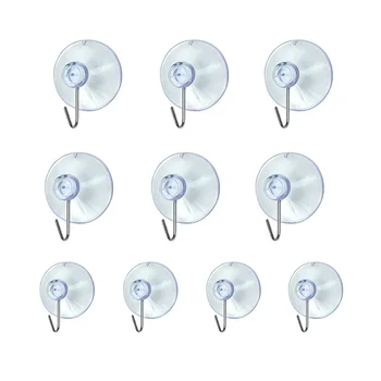 

10 Windows Transparent Suction Cup Suction Cup Hook Clothes Jacket Metal Hook