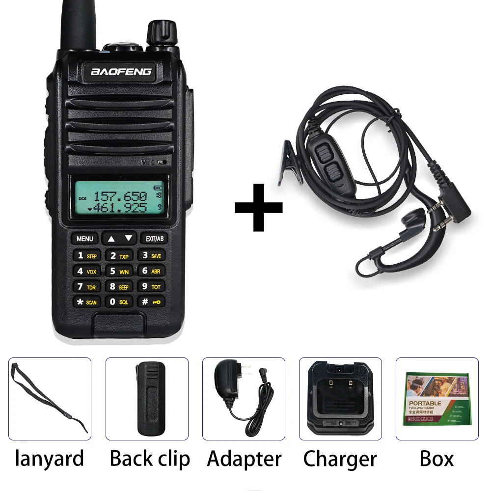 with earphone 8 Вт Baofeng A58S трехдиапазонная рация 10 км Три Пути Радио BF A58 S VHF UHF двухдиапазонный трансивер 3800 мАч портативный CB Ham радио - Цвет: with earphone