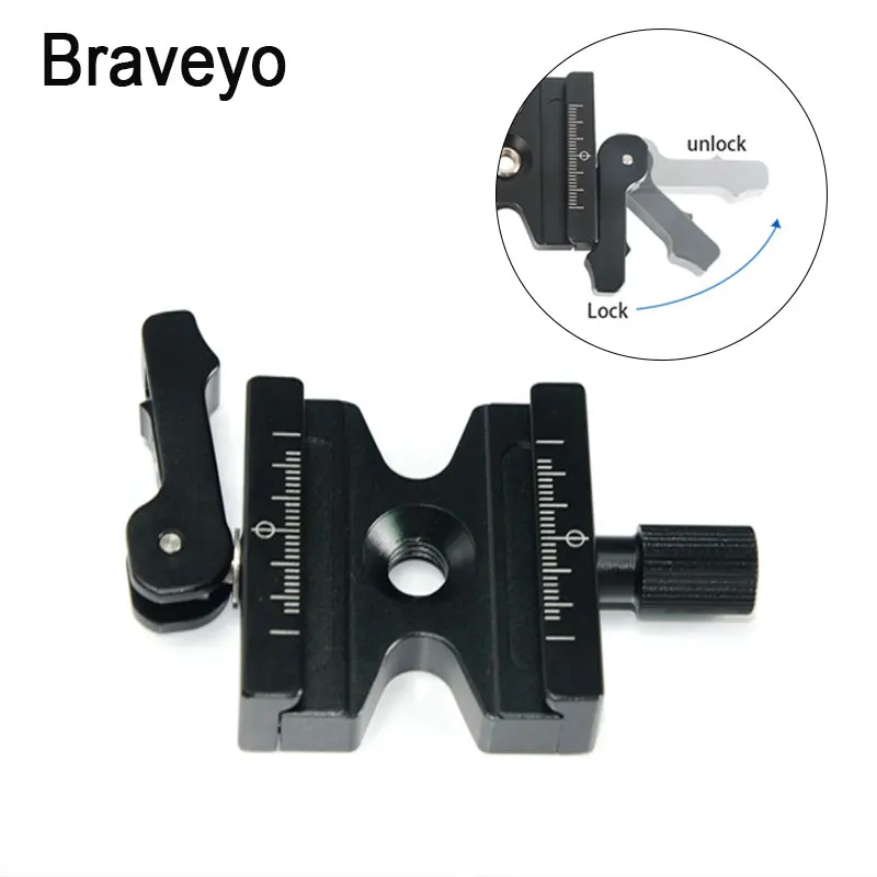 Placa de Liberação Rápida Braçadeira Dupla Bloqueio Titular Clipe Câmera Tripé Monopé Montagem Tiro Adaptador para Arca Swiss Placa Ballhead