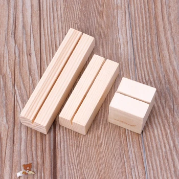 

Natural Wood Memo Clips Photo Holder Clamps Stand Card Desktop Message Crafts