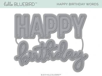 

Happy birthday Metal Cutting Dies Scrapbooking background craft Card Making Embossing Rectangular Pattern