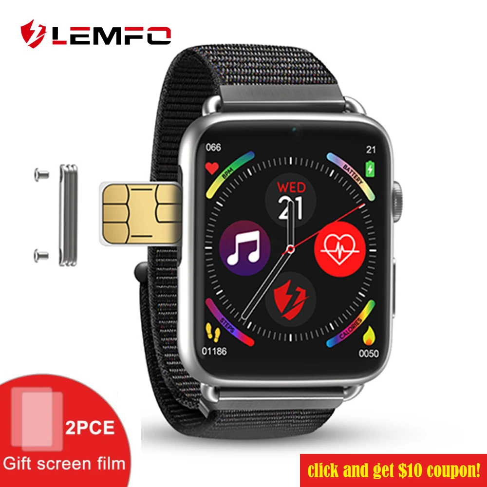 Мужские и женские Смарт часы LEMFO LEM10 1 88 дюйма 4G GPS Wifi несколько ремешков 780 мАч Android 7